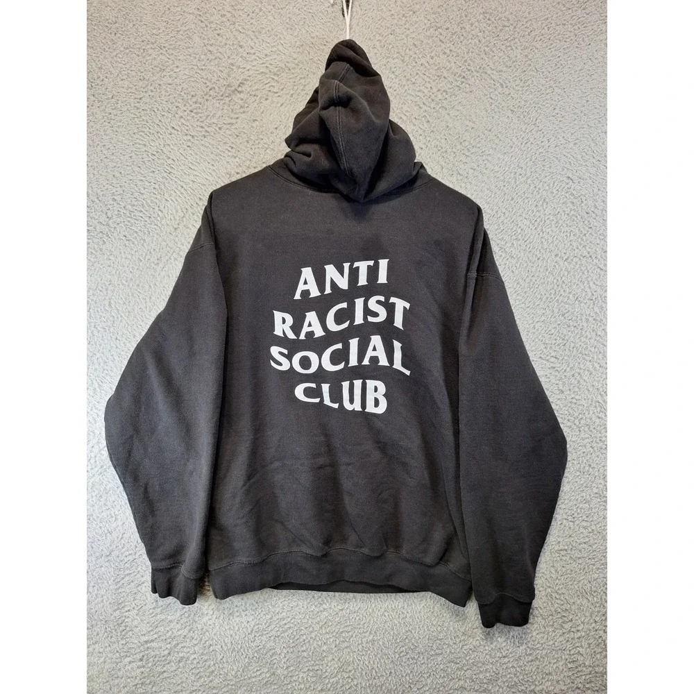 Anti Social Social Club Essential Hoodie Mens Large Black Fleece Lined Pullover‎